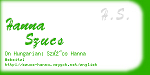 hanna szucs business card